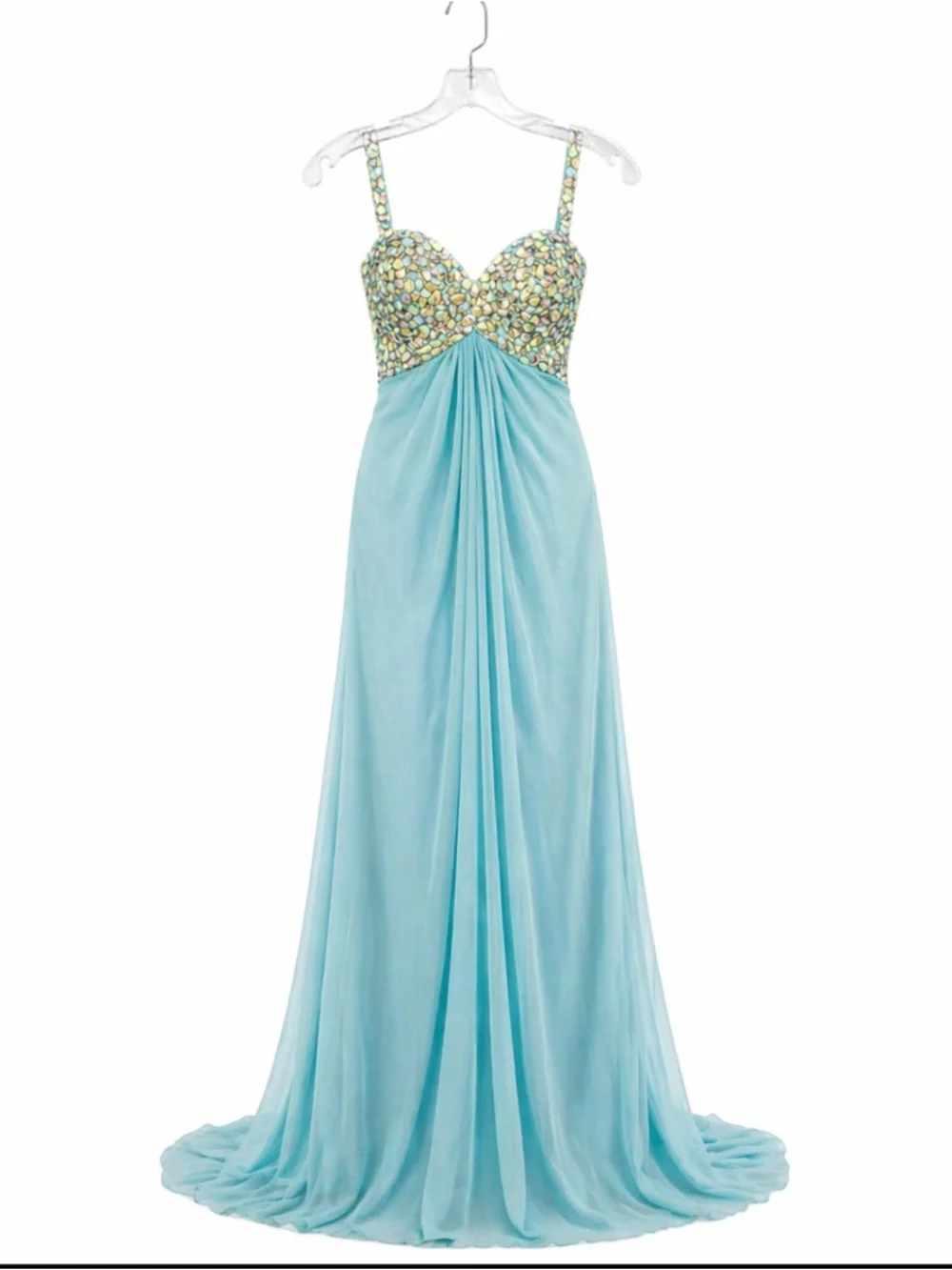 La Femme Light Blue Embellished Prom Dress. Size 2. New